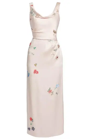 Erdem Embellished Sleeveless Cowl Neck Midi Dress | Thumbnail 1