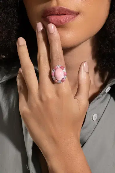 SABOO FINE JEWELS Pink Opal Diamond Ring | Thumbnail 3