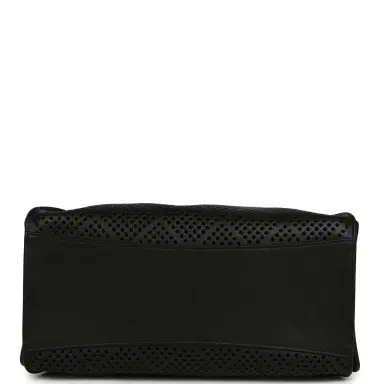 Chanel Chanel Small 25 Hobo Bag Black Perforated Calfskin Antique Gold Hardware | Thumbnail 7