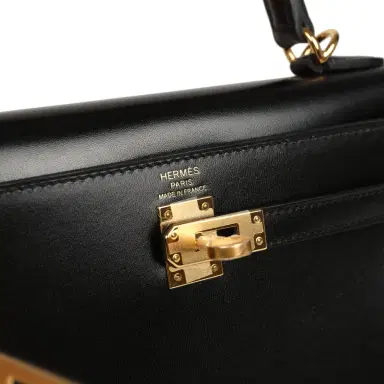 HERMÈS Hermes Kelly Sellier 25 Black Box Gold Hardware | Thumbnail 7 HERMÈS Hermes Kelly Sellier 25 Black Box Gold Hardware | Thumbnail 7