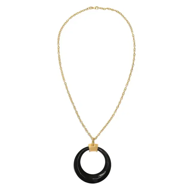 GOSHWARA Goshwara 18K Yellow Gold Long Onyx Pendant Necklace by The Solist