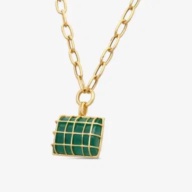 GOSHWARA Goshwara G-One 18K Yellow Gold Large Emerald Cage Pendant Necklace by The Solist | Thumbnail 2