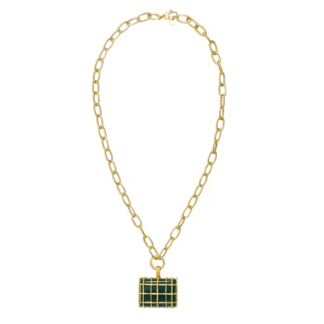 GOSHWARA Goshwara G-One 18K Yellow Gold Large Emerald Cage Pendant Necklace by The Solist
