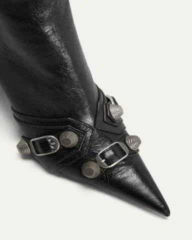 Balenciaga Cagole Lambskin Buckle Zip Knee Boots | Thumbnail 9