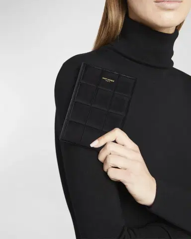 Saint Laurent Passport Case in Quilted Smooth Leather | Thumbnail 5
