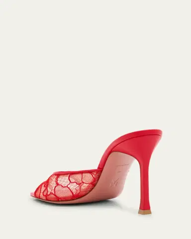 Amina Muaddi Alexa Lace Stiletto Mule Sandals | Thumbnail 8