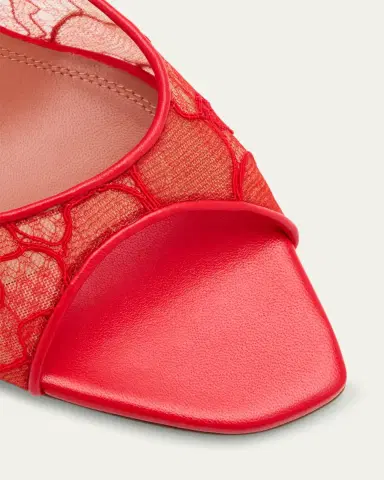 Amina Muaddi Alexa Lace Stiletto Mule Sandals | Thumbnail 9