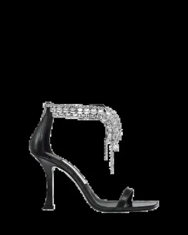 Jimmy Choo Verity Leather Crystal-Cuff Sandals | Thumbnail 2