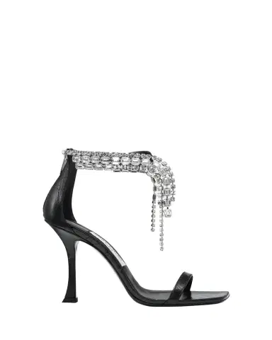 Jimmy Choo Verity Leather Crystal-Cuff Sandals | Thumbnail 1
