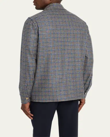 Cesare Attolini Men's Plaid Cashmere Jacket | Thumbnail 3