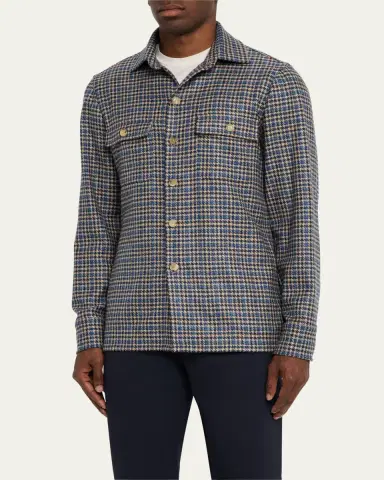 Cesare Attolini Men's Plaid Cashmere Jacket | Thumbnail 4