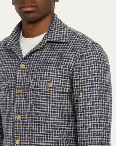 Cesare Attolini Men's Plaid Cashmere Jacket | Thumbnail 5