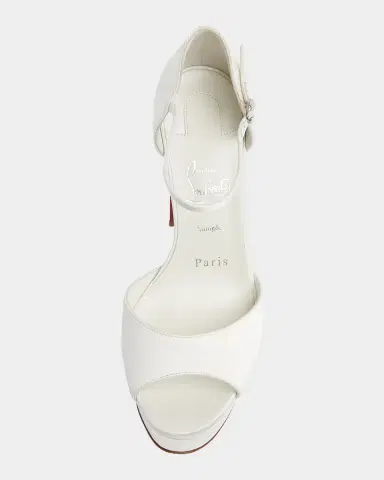 Christian Louboutin 130mm Sandaloo Silk Ankle-Strap Platform Sandals | Thumbnail 3