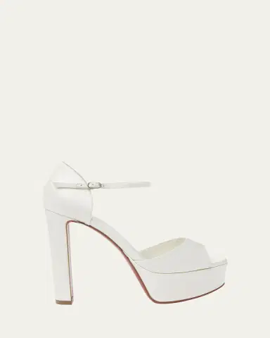 Christian Louboutin 130mm Sandaloo Silk Ankle-Strap Platform Sandals | Thumbnail 4