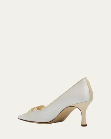 Manolo Blahnik Zaman Silk Lace-Up Pumps | Thumbnail 4