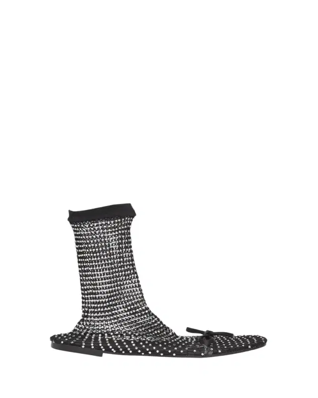 Leopold Embellished Mesh Bootie Flats