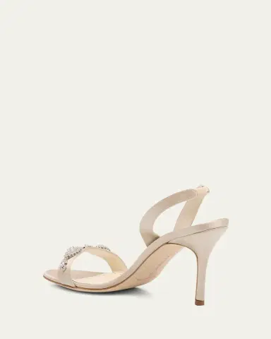 Manolo Blahnik Crystal Satin Halter Sandals | Thumbnail 13