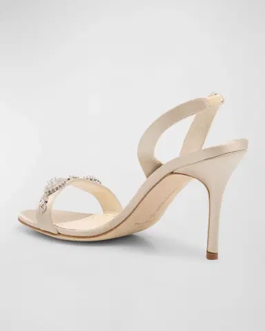 Manolo Blahnik Crystal Satin Halter Sandals | Thumbnail 3