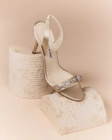 Manolo Blahnik Crystal Satin Halter Sandals | Thumbnail 4