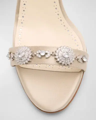 Manolo Blahnik Crystal Satin Halter Sandals | Thumbnail 6