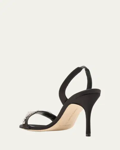 Manolo Blahnik Crystal Satin Halter Sandals | Thumbnail 10