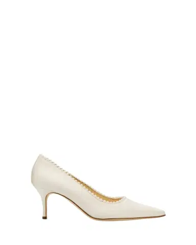 Manolo Blahnik Kifat 70mm Silk Pearly Classic Pumps | Thumbnail 1 Manolo Blahnik Kifat 70mm Silk Pearly Classic Pumps | Thumbnail 1