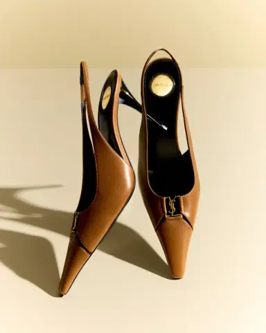 Saint Laurent Babylone Leather YSL Slingback Pumps | Thumbnail 2 Saint Laurent Babylone Leather YSL Slingback Pumps | Thumbnail 2