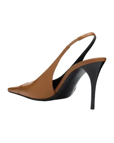 Saint Laurent Babylone Leather YSL Slingback Pumps | Thumbnail 1 Saint Laurent Babylone Leather YSL Slingback Pumps | Thumbnail 1