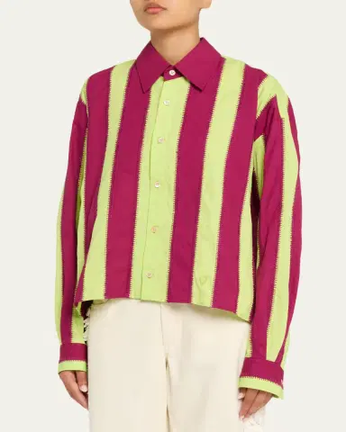Diotima Mossman Stripe Embroidered Button-Down Shirt | Thumbnail 4 Diotima Mossman Stripe Embroidered Button-Down Shirt | Thumbnail 4