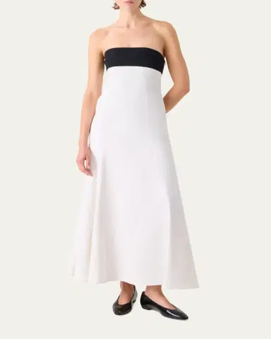 Akris Strapless Denim A-Line Ankle Dress | Thumbnail 2 Akris Strapless Denim A-Line Ankle Dress | Thumbnail 2