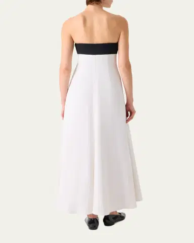 Akris Strapless Denim A-Line Ankle Dress | Thumbnail 3 Akris Strapless Denim A-Line Ankle Dress | Thumbnail 3