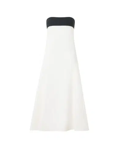 Akris Strapless Denim A-Line Ankle Dress | Thumbnail 1 Akris Strapless Denim A-Line Ankle Dress | Thumbnail 1