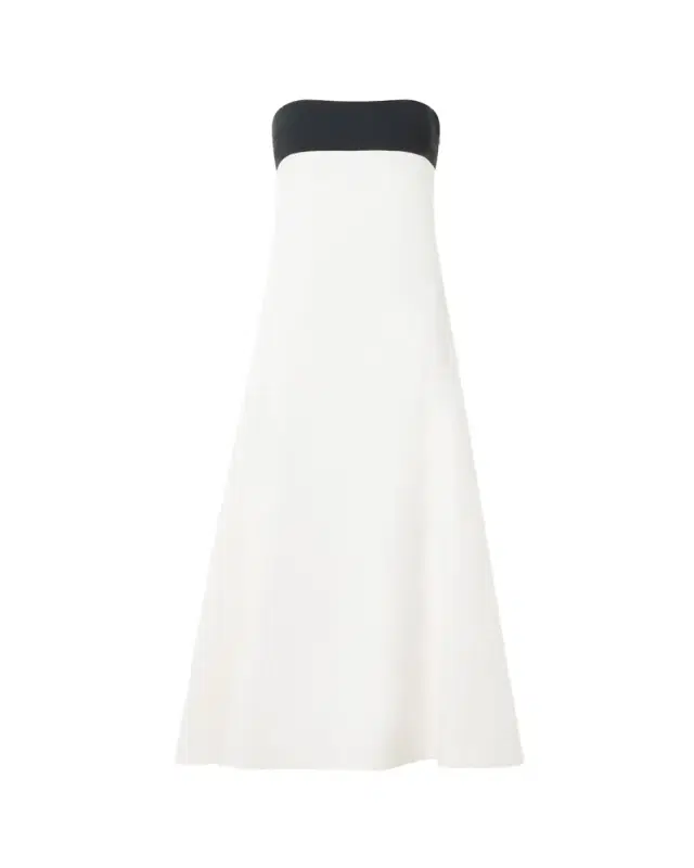 Akris Strapless Denim A-Line Ankle Dress