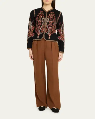 Etro Paisley Jacquard Cropped Wool-Blend Cardigan | Thumbnail 2 Etro Paisley Jacquard Cropped Wool-Blend Cardigan | Thumbnail 2