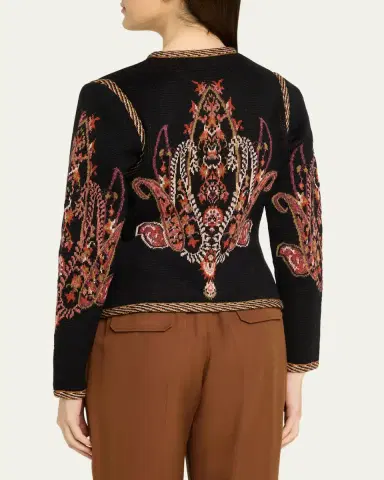 Etro Paisley Jacquard Cropped Wool-Blend Cardigan | Thumbnail 3 Etro Paisley Jacquard Cropped Wool-Blend Cardigan | Thumbnail 3