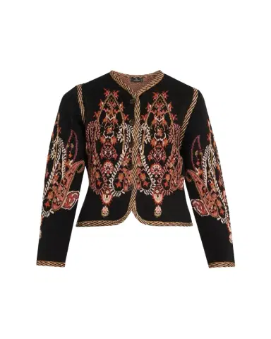 Etro Paisley Jacquard Cropped Wool-Blend Cardigan | Thumbnail 1 Etro Paisley Jacquard Cropped Wool-Blend Cardigan | Thumbnail 1