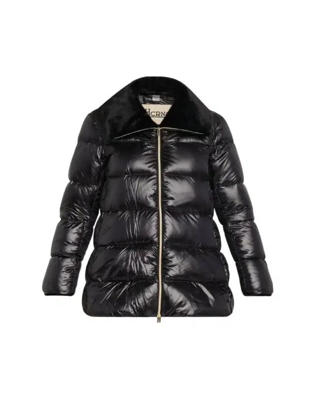 Herno Ultralight Nylon Down Jacket with Alternative Fur