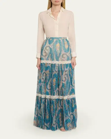 Etro Lace-Trimmed Paisley Maxi Skirt | Thumbnail 2