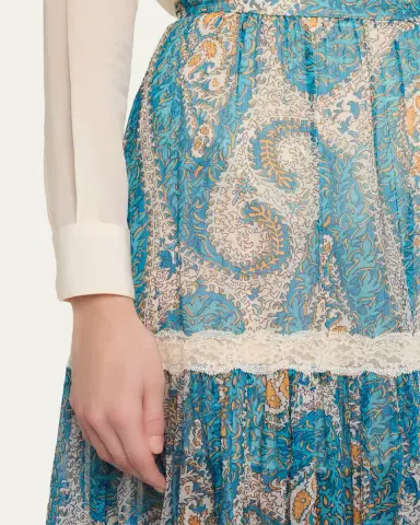 Etro Lace-Trimmed Paisley Maxi Skirt | Thumbnail 5