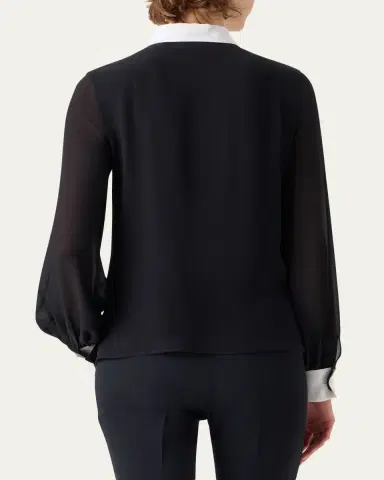 Akris Silk Georgette Button-Down Blouse | Thumbnail 3