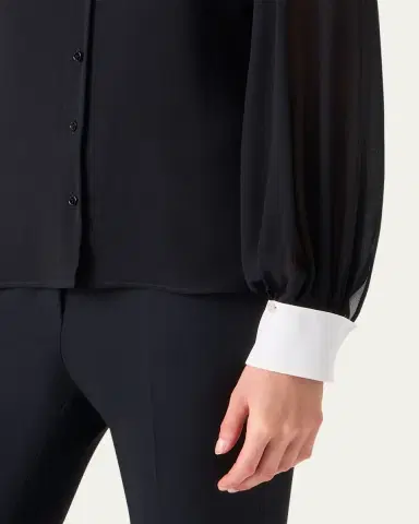 Akris Silk Georgette Button-Down Blouse | Thumbnail 5