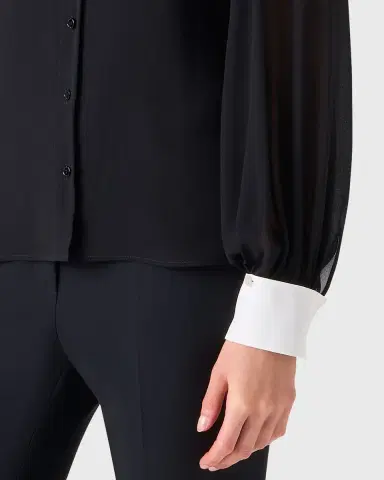 Akris Silk Georgette Button-Down Blouse | Thumbnail 9