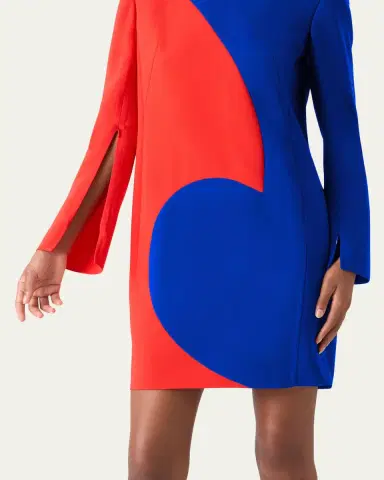 Akris Vortex Patchwork Wool Long-Sleeve Mini Dress | Thumbnail 5 Akris Vortex Patchwork Wool Long-Sleeve Mini Dress | Thumbnail 5