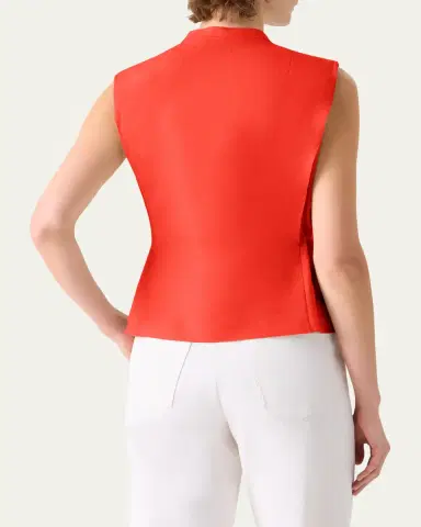 Akris Sleeveless Linen Button-Front Blouse | Thumbnail 3 Akris Sleeveless Linen Button-Front Blouse | Thumbnail 3