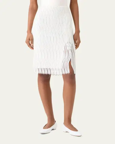 Akris Techno Wave Guipure Slit Pencil Skirt | Thumbnail 2 Akris Techno Wave Guipure Slit Pencil Skirt | Thumbnail 2