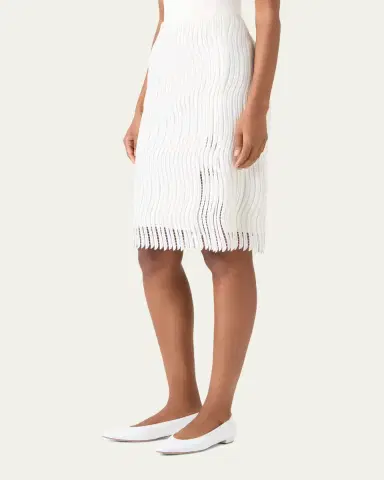 Akris Techno Wave Guipure Slit Pencil Skirt | Thumbnail 4 Akris Techno Wave Guipure Slit Pencil Skirt | Thumbnail 4