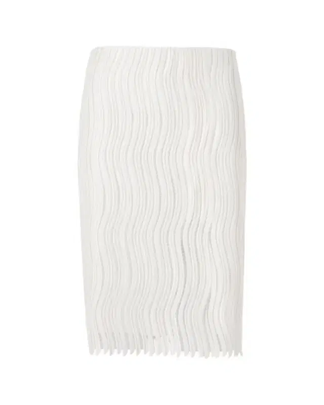Techno Wave Guipure Slit Pencil Skirt