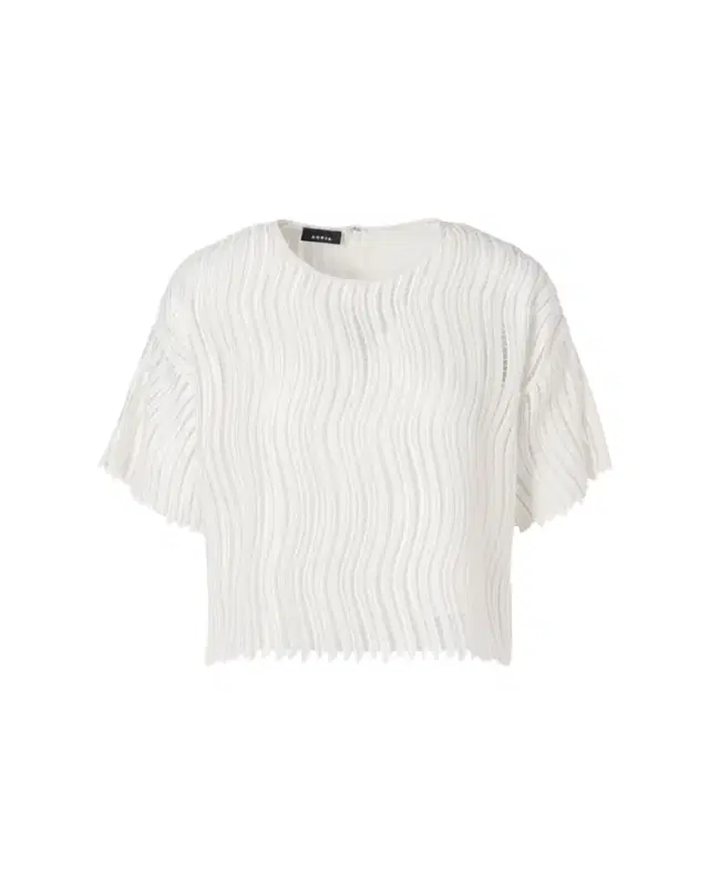 Techno Wave Guipure Short-Sleeve Blouse