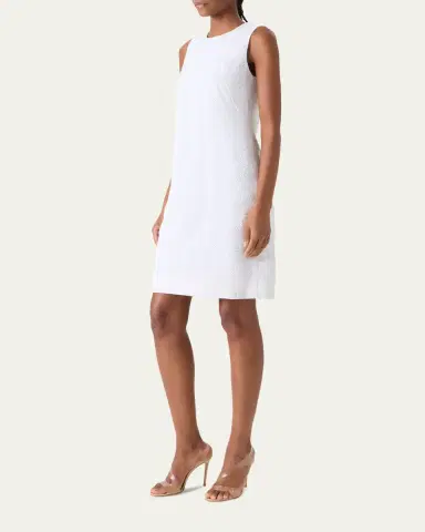 Akris Orbit Broderie Anglaise Sleeveless Sheath Dress | Thumbnail 4