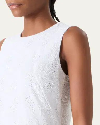 Akris Orbit Broderie Anglaise Sleeveless Sheath Dress | Thumbnail 5